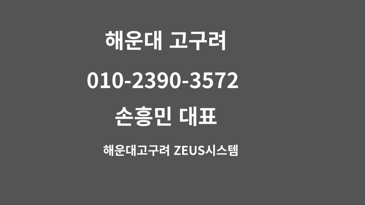 해운대고구려 ZEUS 시스템 손흥민 대표 010-2390-3572