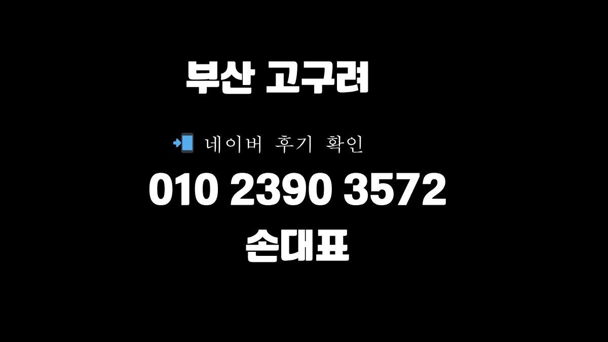 부산고구려 손대표 01023903572 대표 이미지 – 해운대고구려 40페이 후기 SEO 최적화